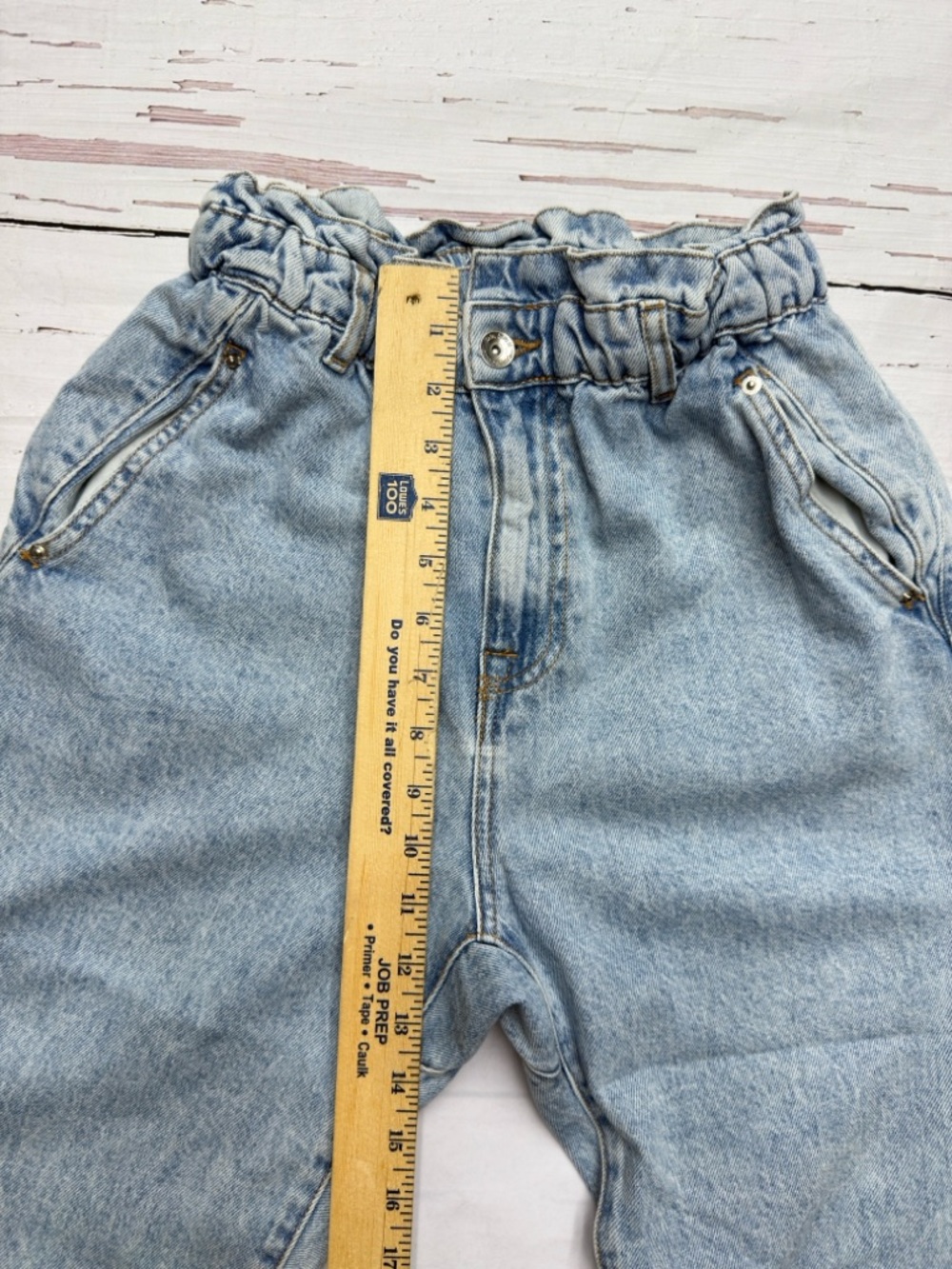 Zara Paperbag Balloon Jeans Light Wash Size 2 Coastal Y2K - Picture 5 of 9